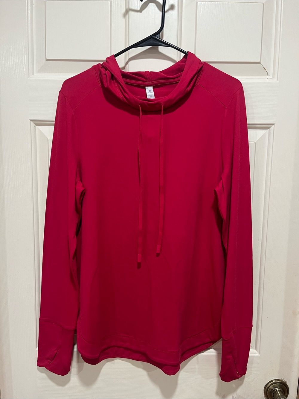 Cowl Neck Lightweight Hoodie - Bright Fuchsia